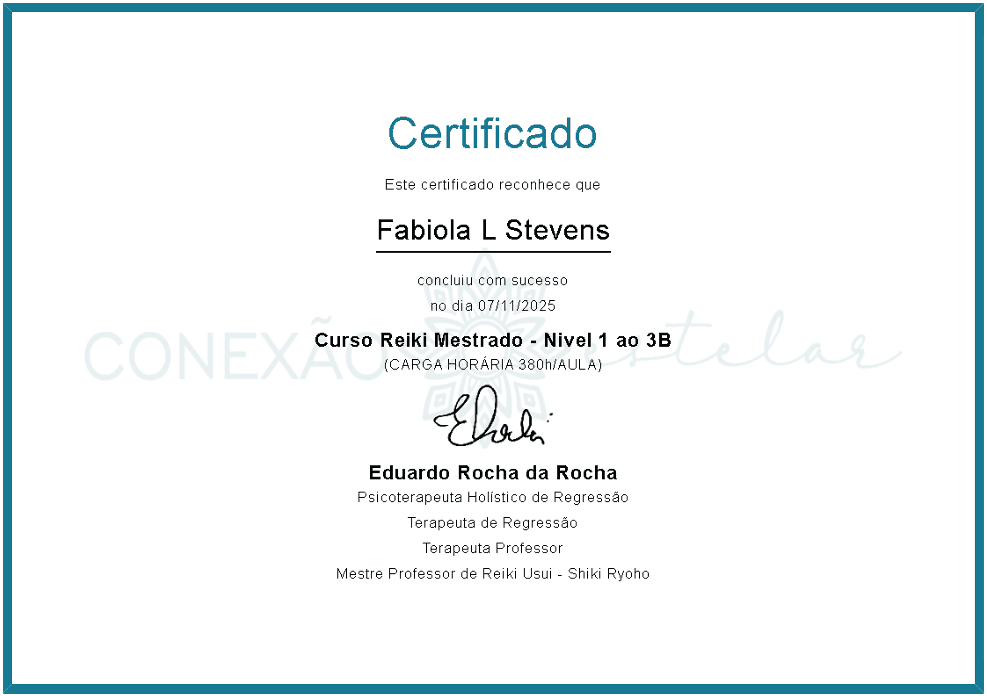 Certificado Reiki Master